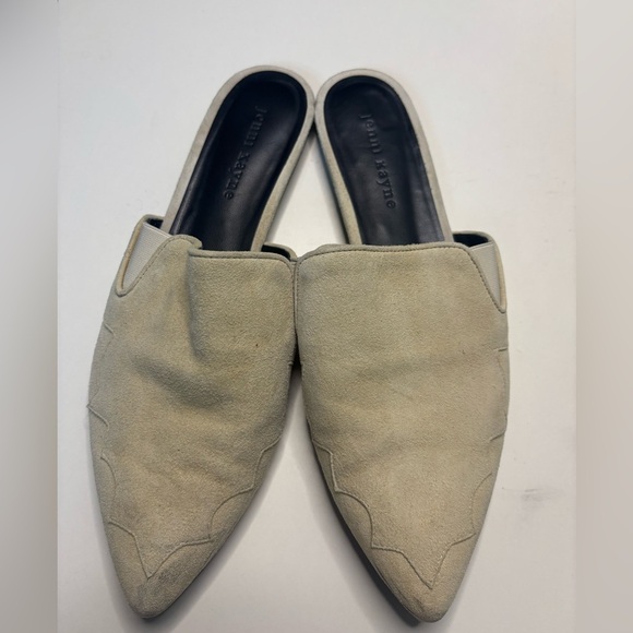Jenni Kayne Oiled Leather Mule Size 10.5 (40.5) Suede Cream Slip On Shoes - Picture 3 of 5